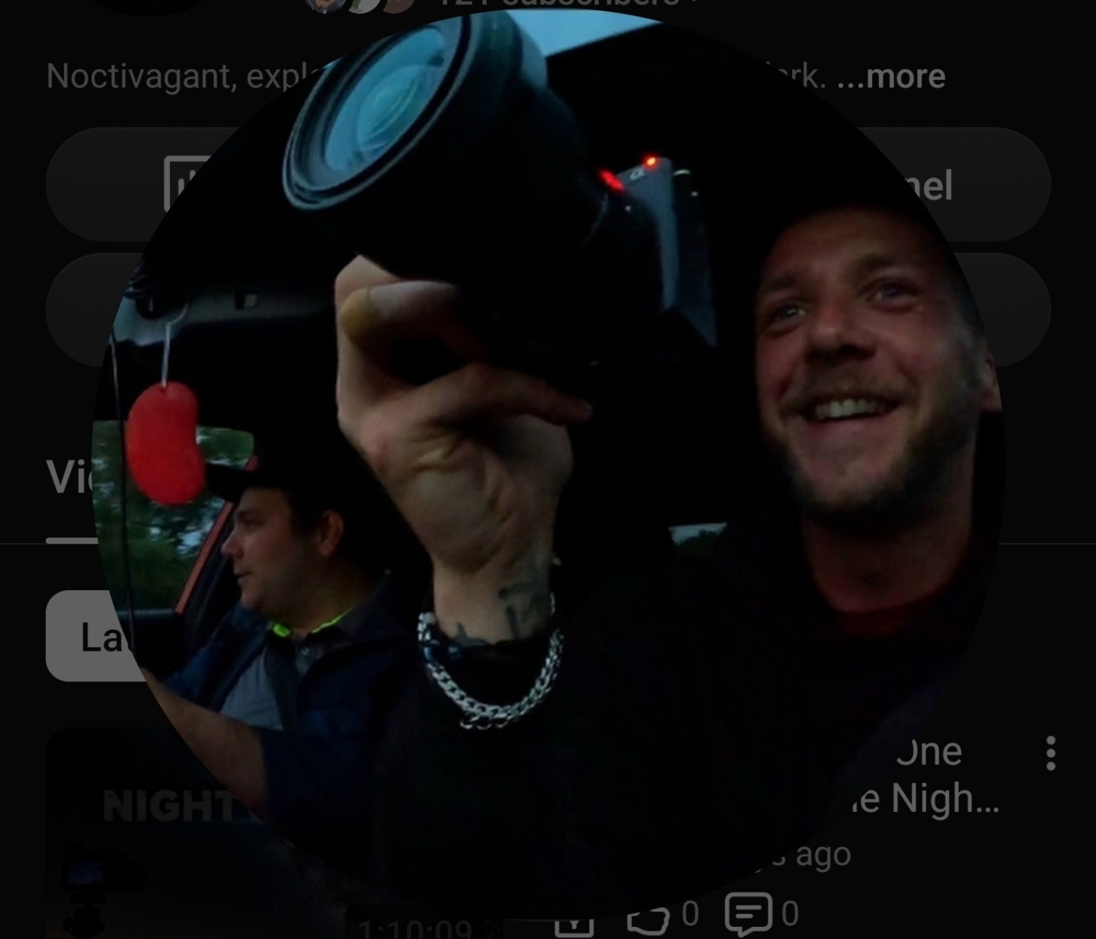 The two Noctivagant UK filmmakers with a camera.